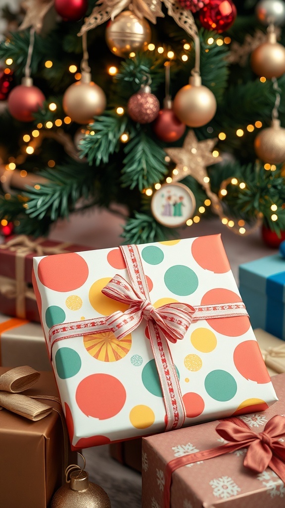 Creative Christmas Gift Wrapping Ideas A collection of creatively wrapped Christmas gifts under a tree with decorations.